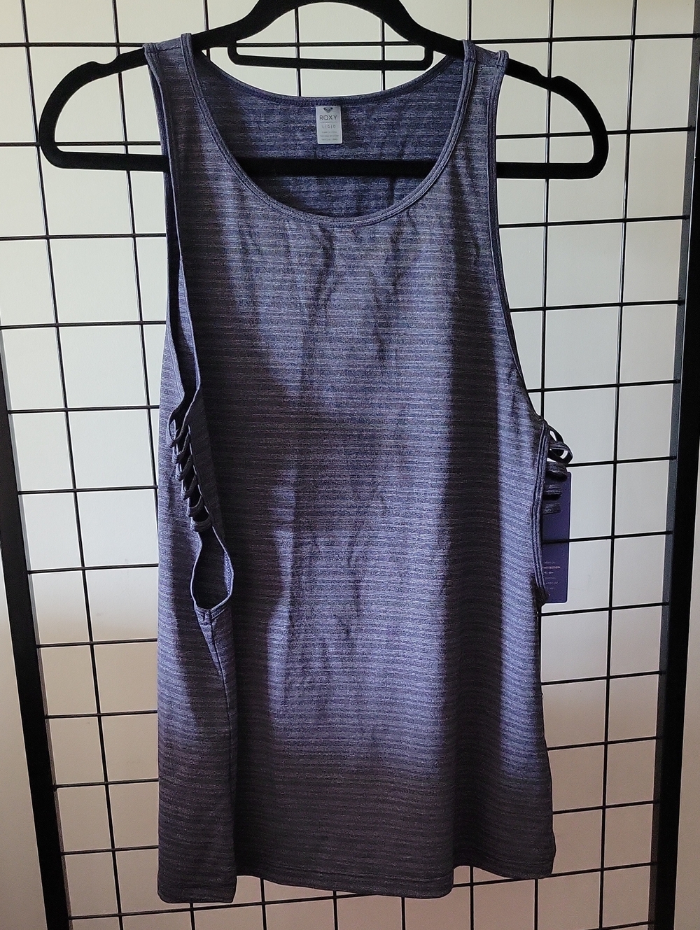 Roxy Heathered Purple Side-Cut Tank Top